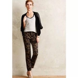 Anthropologie floral camo chinos